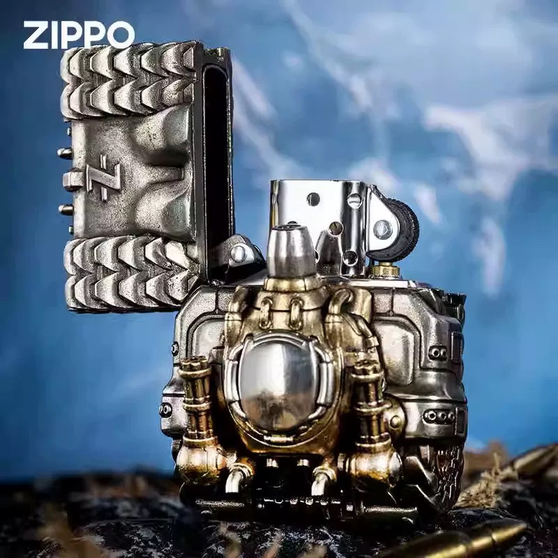 战地坦克Zippo芝宝重盔甲防风煤油打火机送礼品战车迷你趣玩黄铜