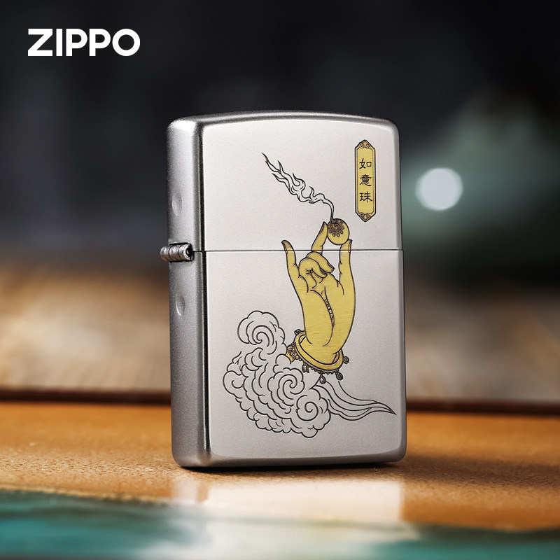 zippo打火机原装正品佛手如意珠深雕磨砂煤油防风男女送礼物正版