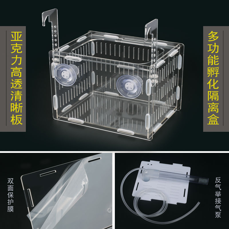 白色黑色亚克力隔离盒鱼苗繁殖箱小鱼隔离网乌龟龟苗隔离气举鱼缸