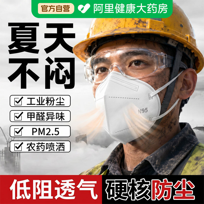 N95级口罩独立包装高效立体防护图片