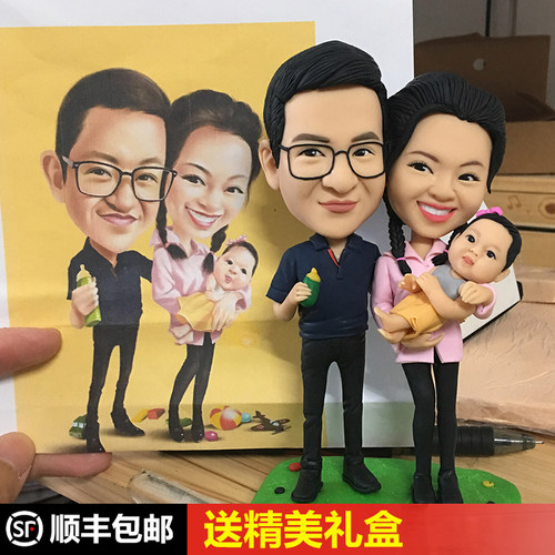 创意泥人蜡像手办照片手工diy软陶人偶真人公仔生日情人节礼物 - 封面