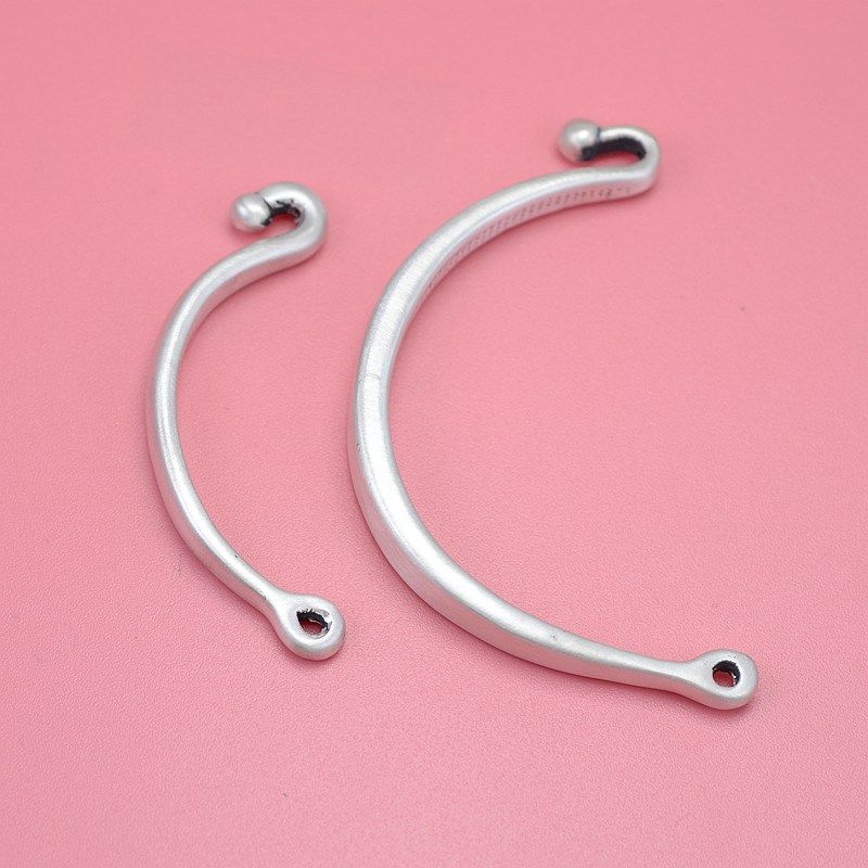 diy配饰古法银银管弯管编红绳999纯银手链配件足银银饰男女生饰品