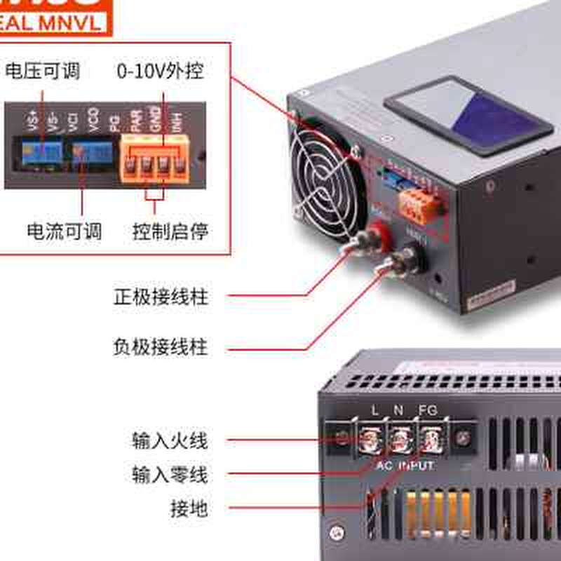 新品3000W1000W12V明伟电源2500W 24V100A稳压开关电源电压电流可 五金/工具 开关电源 原图主图