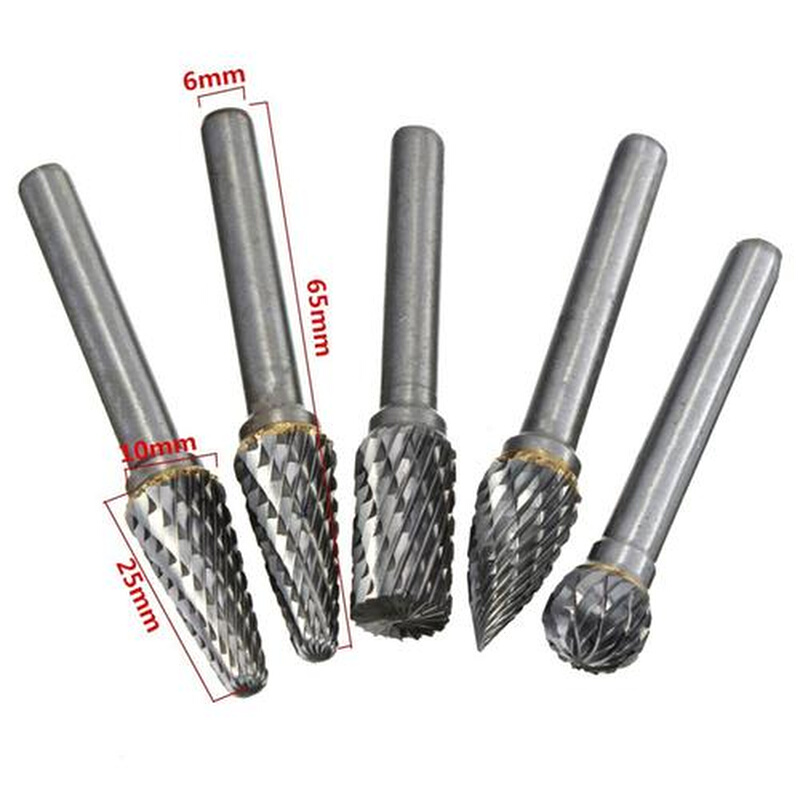 硬质合金旋转锉刀金n属打磨头刀钨钢扩孔铣刀双槽套装