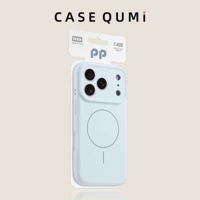 淡青液态精孔细圈磁吸适用苹果17手机壳新款iphone17套苹果17promax全包苹果16防摔苹果15pro硅胶14pro外壳13