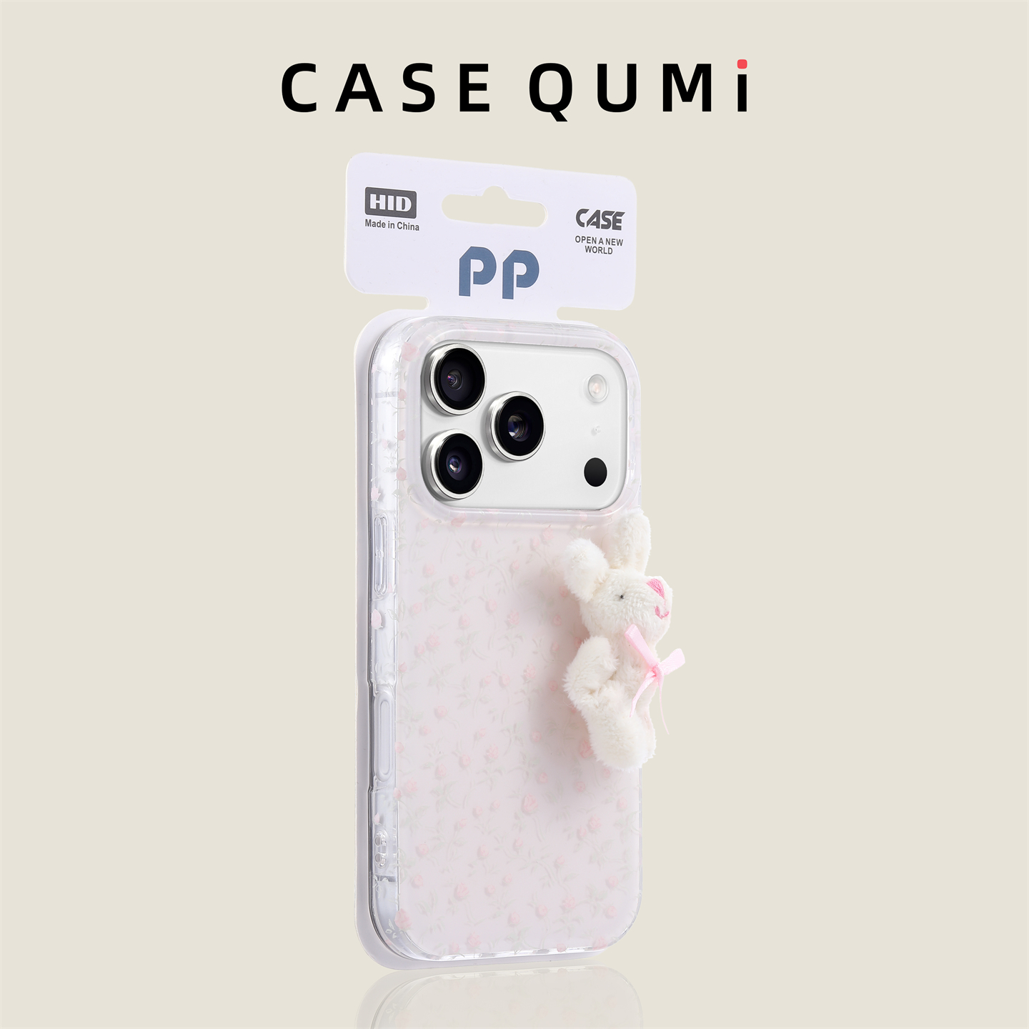 粉底满屏碎花毛绒兔子适用苹果17手机壳新款iphone17套苹果17promax全包17pro防摔苹果16硅胶15外壳14爆款13