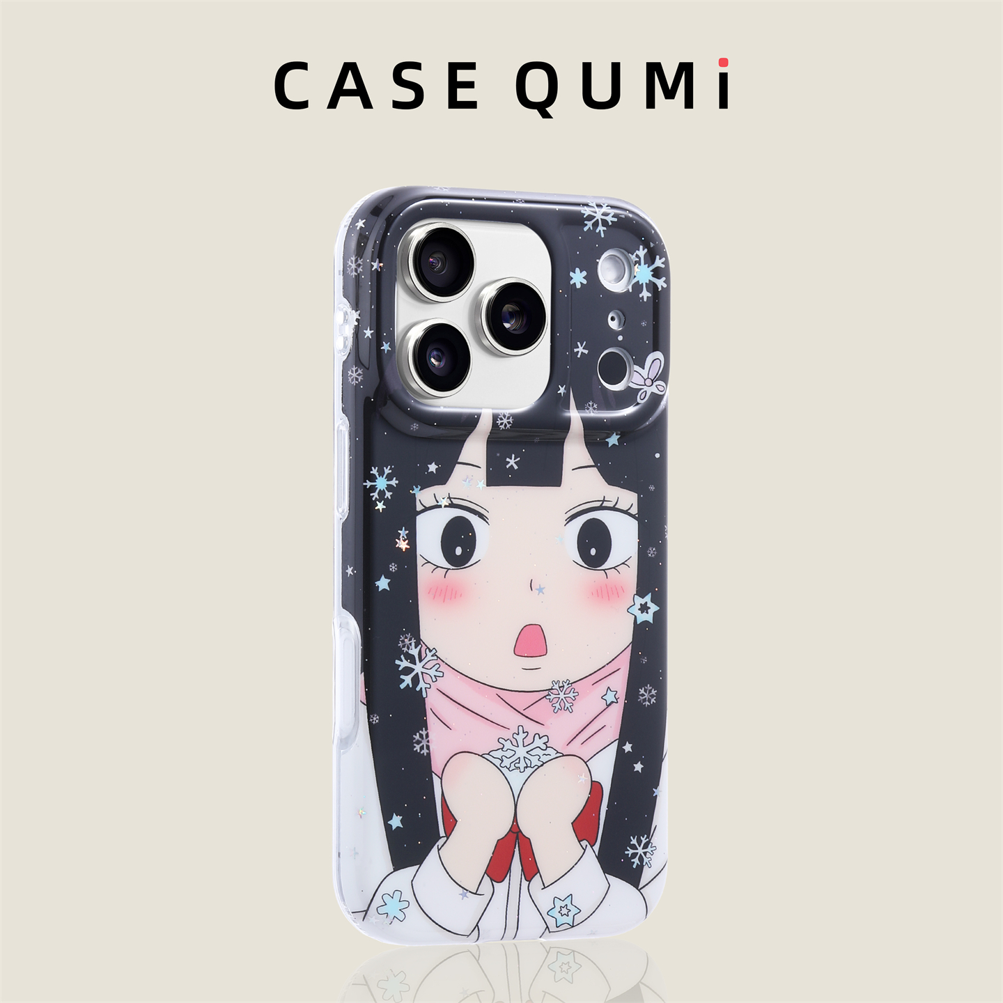 粉围巾碰雪花黑沼爽子适用苹果17手机壳新款iphone17套苹果17promax全包17pro防摔苹果16硅胶15外壳14超火13