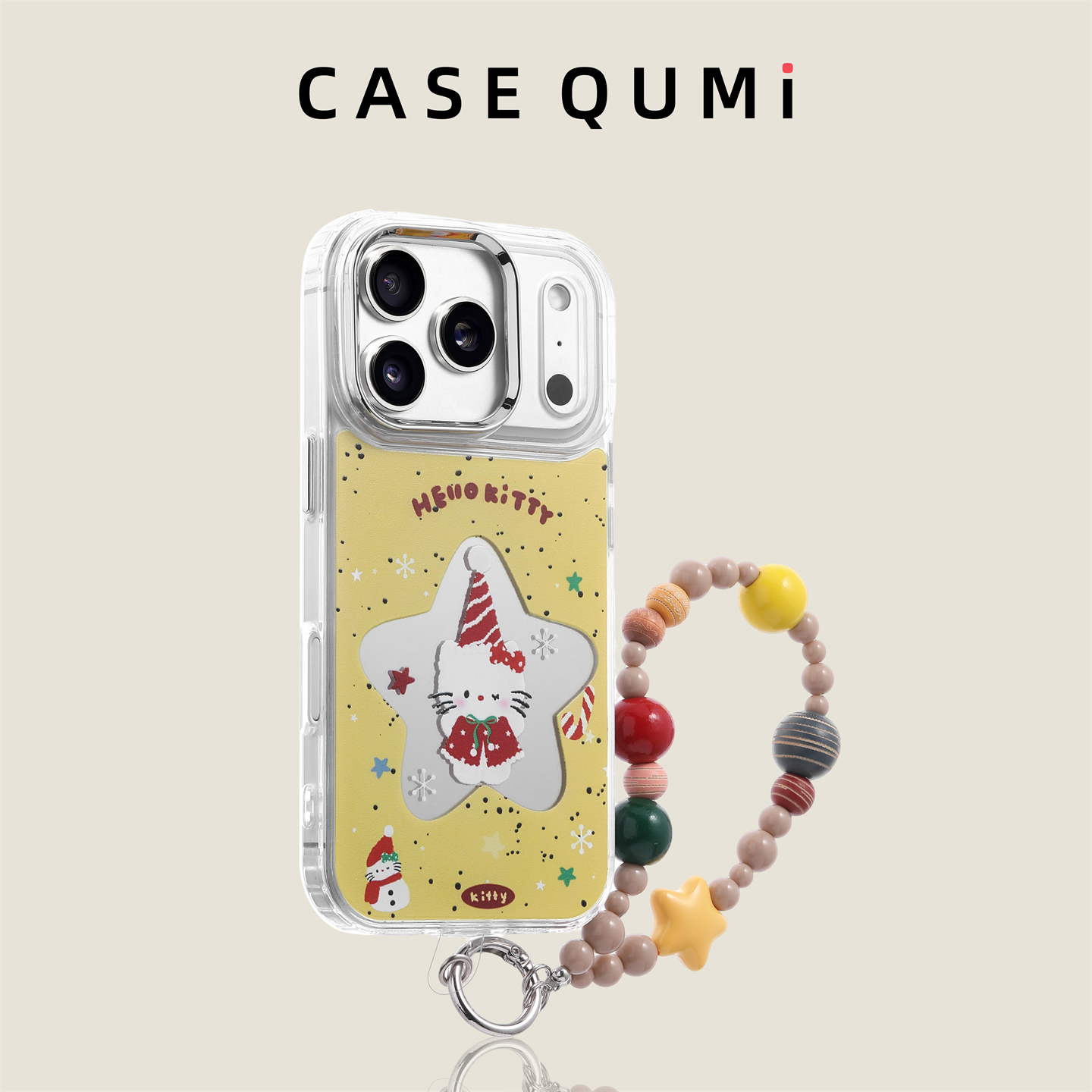 黄底五角星KT猫带挂绳适用苹果17手机壳新款iphone17套苹果17promax全包17pro防摔苹果16硅胶15外壳14超火13