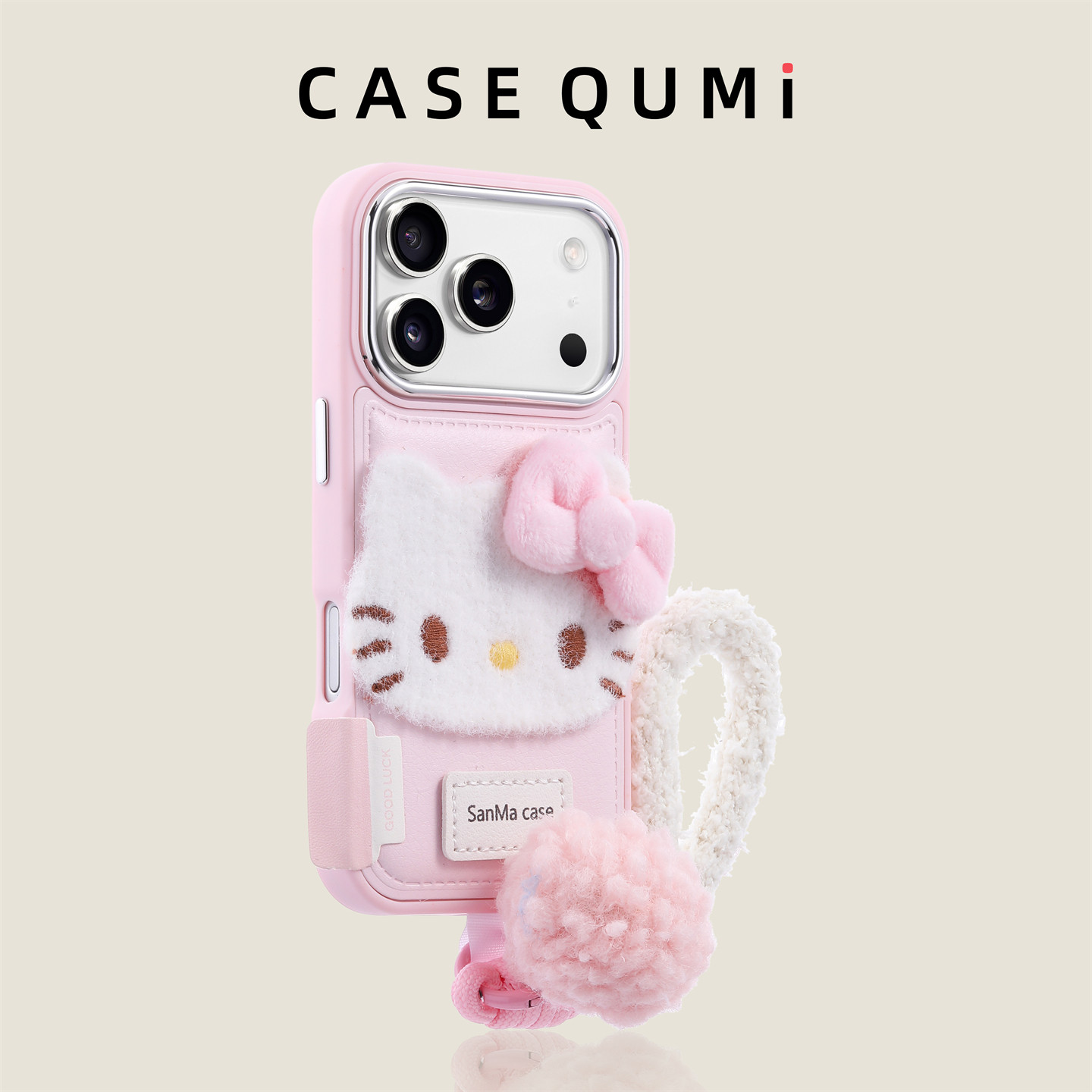 粉色电镀框KT猫带挂绳适用苹果17手机壳新款iphone17套苹果17promax全包17pro防摔苹果16硅胶15外壳14超火13