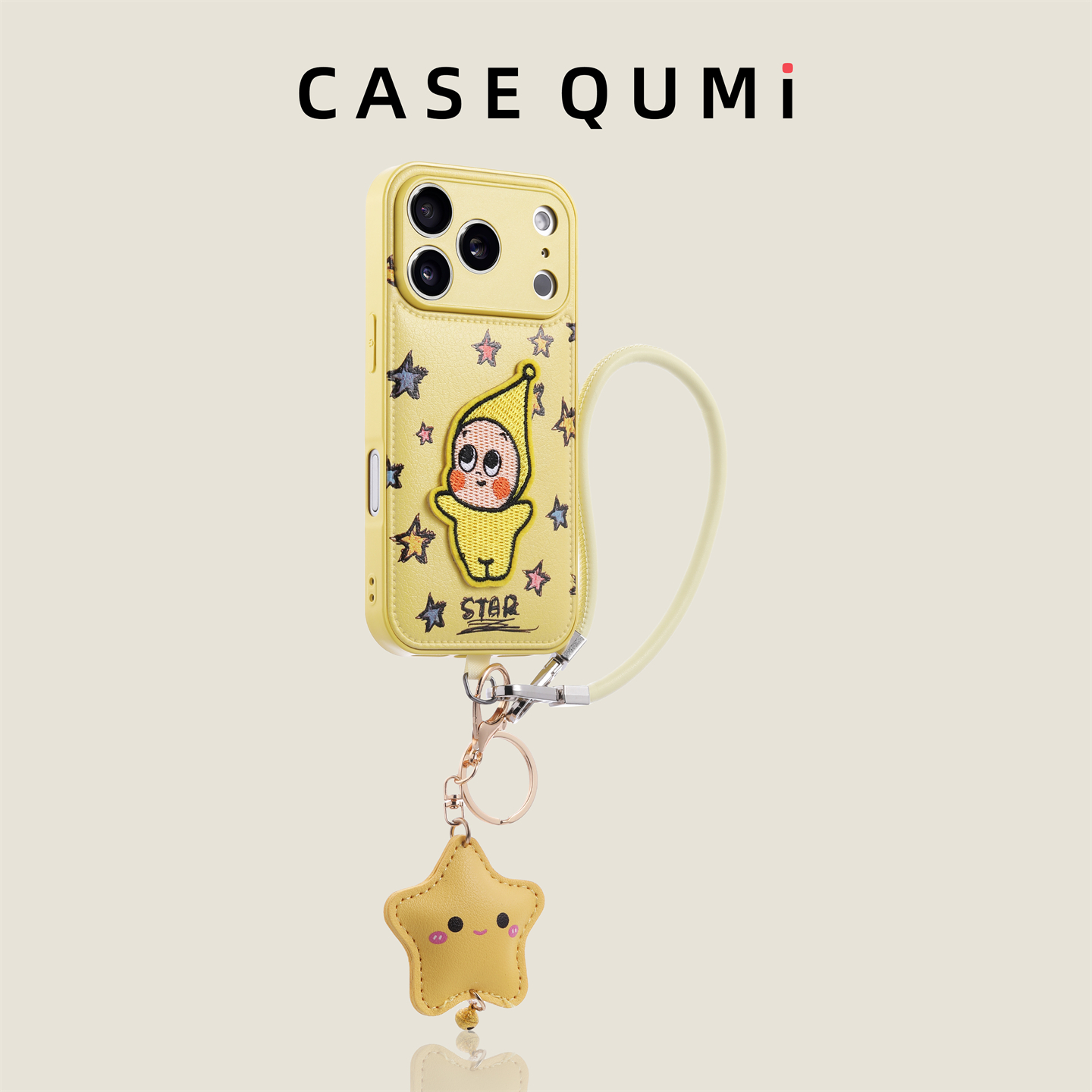 黄色彩星星星人带挂绳适用苹果17手机壳新款iphone17套苹果17promax全包17pro防摔苹果16硅胶15外壳14爆款13
