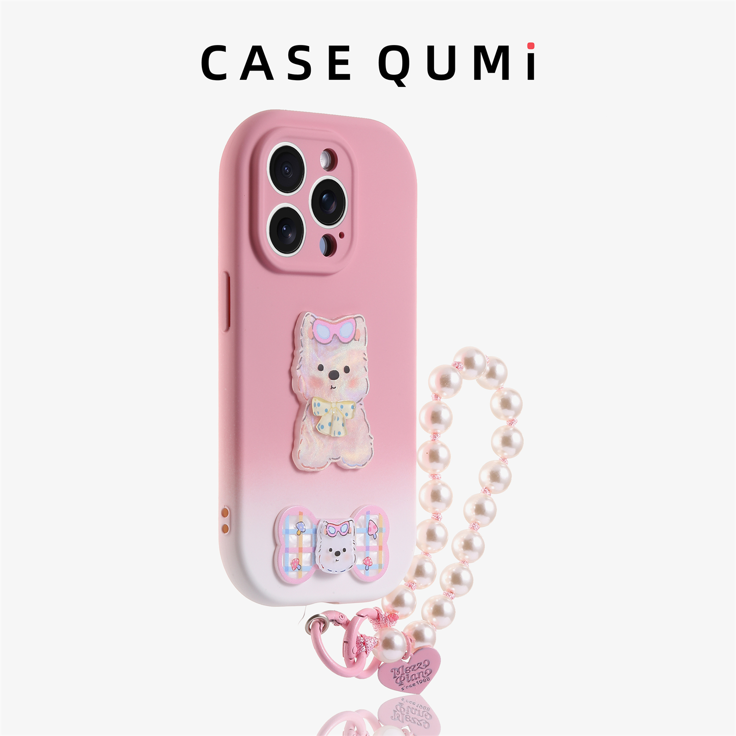 粉色椭圆渐变眼镜狗带挂绳适用苹果16手机壳新款16promax套iphone15promax防摔16pro硅胶苹果15全包13女14pro