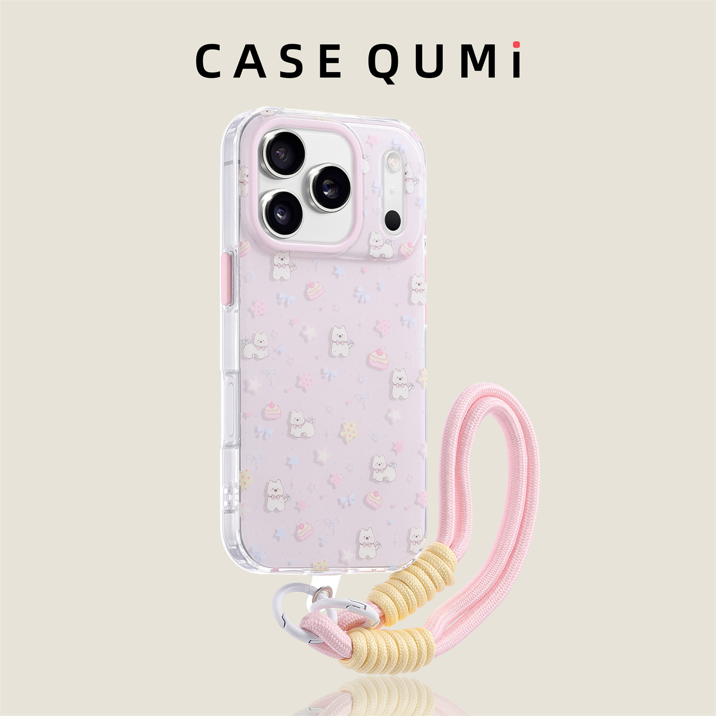 粉色满屏西高地带挂绳适用苹果17手机壳新款iphone17套苹果17promax全包17pro防摔苹果16硅胶15外壳14爆款13