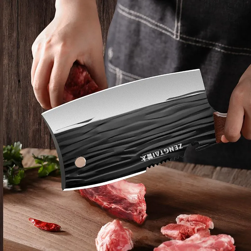 锻打斩切刀斩切两用切片省力斩骨利落家用菜刀锋利厨师专用切肉刀