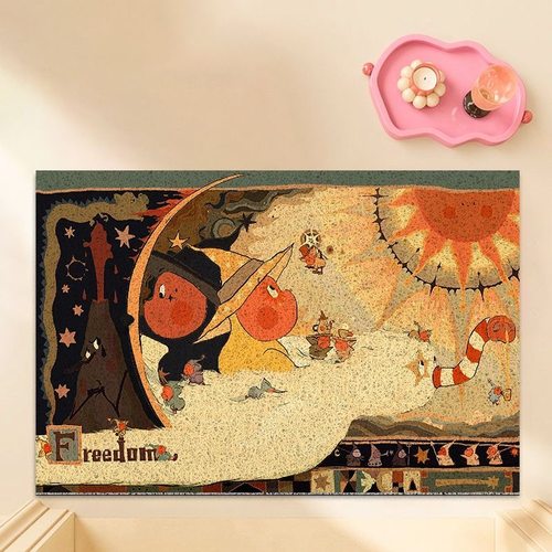 星星人卡通可爱入户地垫