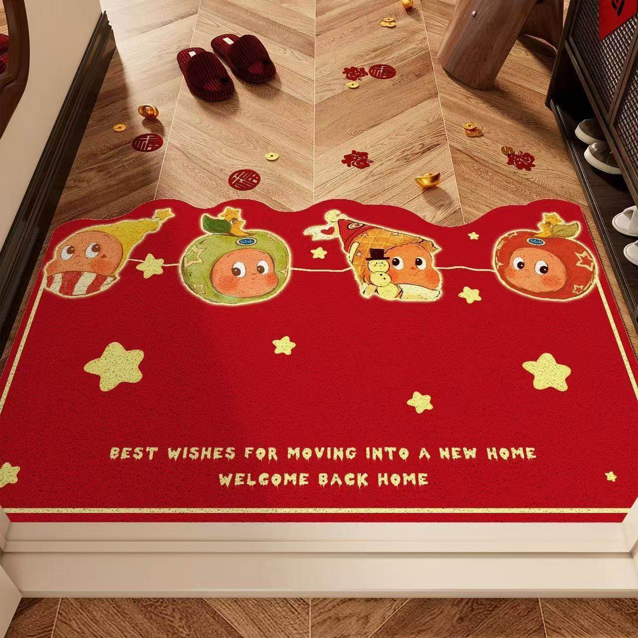 红色星星人入户丝圈地垫玄关防滑垫搬家礼物新房入宅装饰欢迎回家,居家布艺,入户地垫,淘宝优惠券,粉丝福利购,淘宝优惠卷