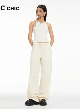 LINCCHIC金羽杰2024年夏季新品宽松直筒降落伞长裤S242PA175