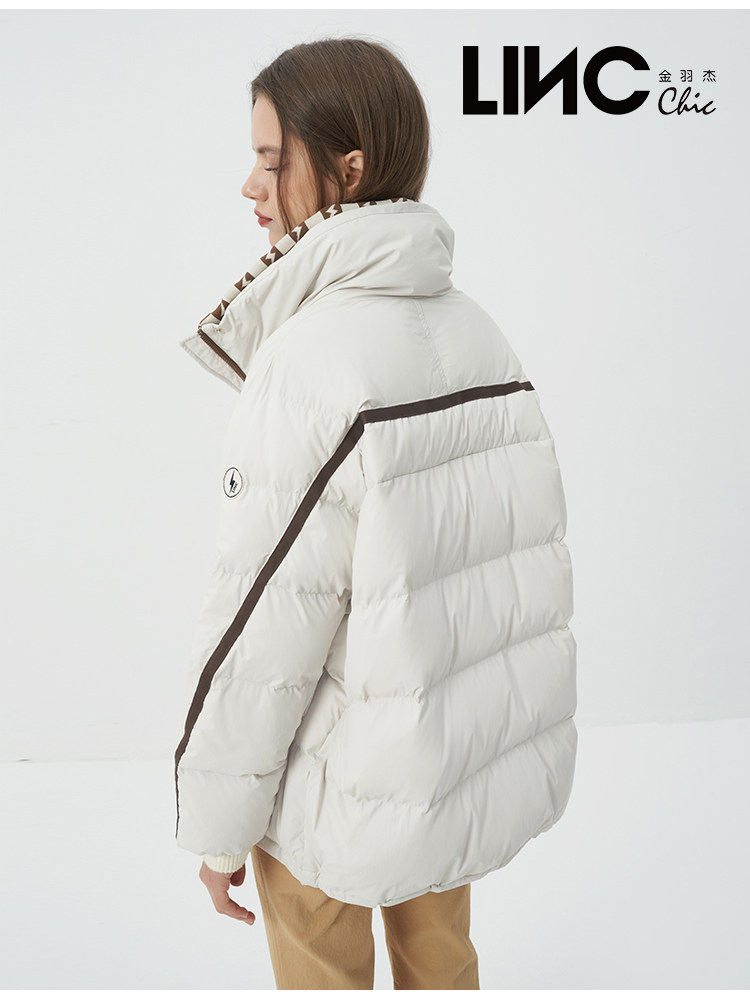 金羽杰复古学院感短款羽绒服