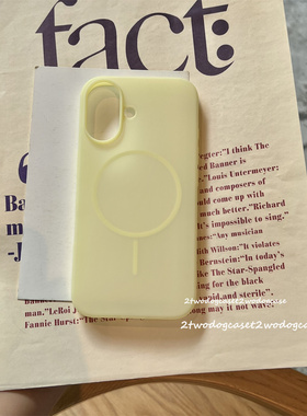 14promax17超薄液态细圈透黄色磁吸简约冰透16promax一体触控ai拍照键简约圈圈15pro/14PM/13鹅黄色保护壳