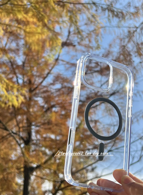 灰色磁吸亚克力新款16Promax灵动按钮全包边ai拍照按钮原色钛灰色搭配16pro16Plus新款透亮光滑手机壳保护16