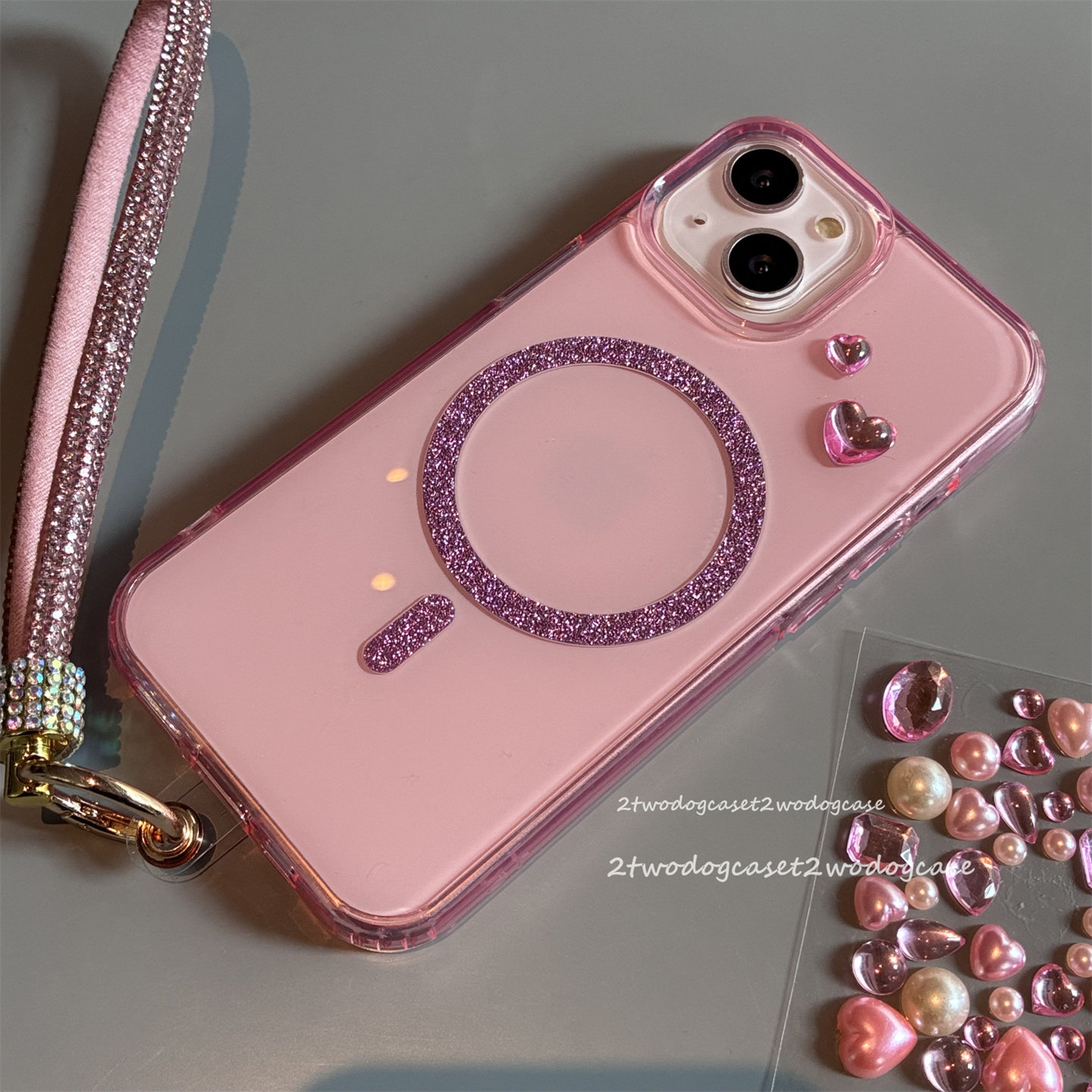 果冻浅粉实色背面17promax闪粉圈粉色磁吸引磁表面16promax防摔透粉边闪钻挂绳手拎短绳diy粉色爱心贴纸11壳,3C数码配件,手机保护套/壳,淘宝优惠券,粉丝福利购,淘宝优惠卷