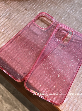 16plus玫红闪粉15pro辣妹少女心搭配粉红色闪粉12/11/14promax手机壳13软壳荧光粉细闪奢华软壳6p保护壳7XR