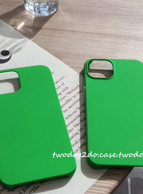 新款16/15pro半包边潮ins小众亮绿色磨砂硬壳13纯色保护壳11pro/14plus欧美哑光7xr12