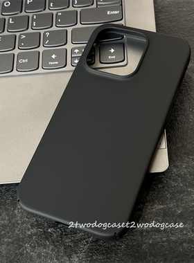 16PLUS细腻黑漆磨砂肤感黑色硬壳15pro静音按钮覆盖17PRO简约大气纯黑经典黑色手机壳15promax大孔摄像头16e