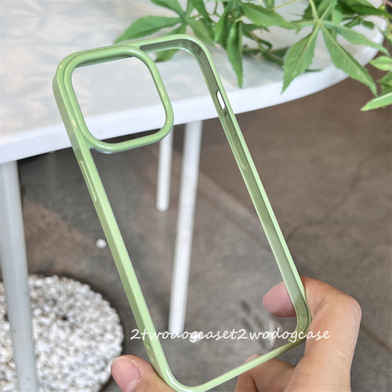抹茶绿边框亚克力13手机壳
