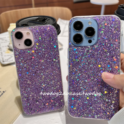 紫色滴胶亮片13手机壳