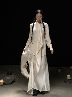 不规则半身裙禅意套装 乌合衣作 清冷感米白衬衫 新中式 女 2024秋季