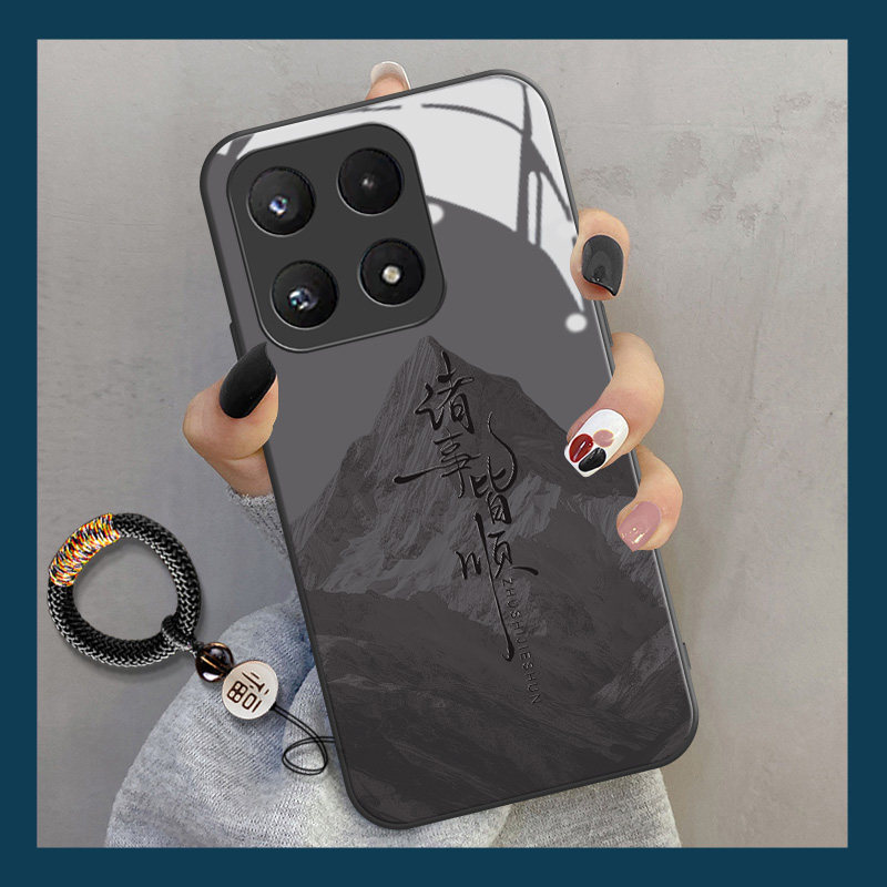 适用于小米17手机壳17promax新款15pro男14全包2025防摔13ultra男款12玻璃壳10s/9散热civi清新简约山峰皆顺