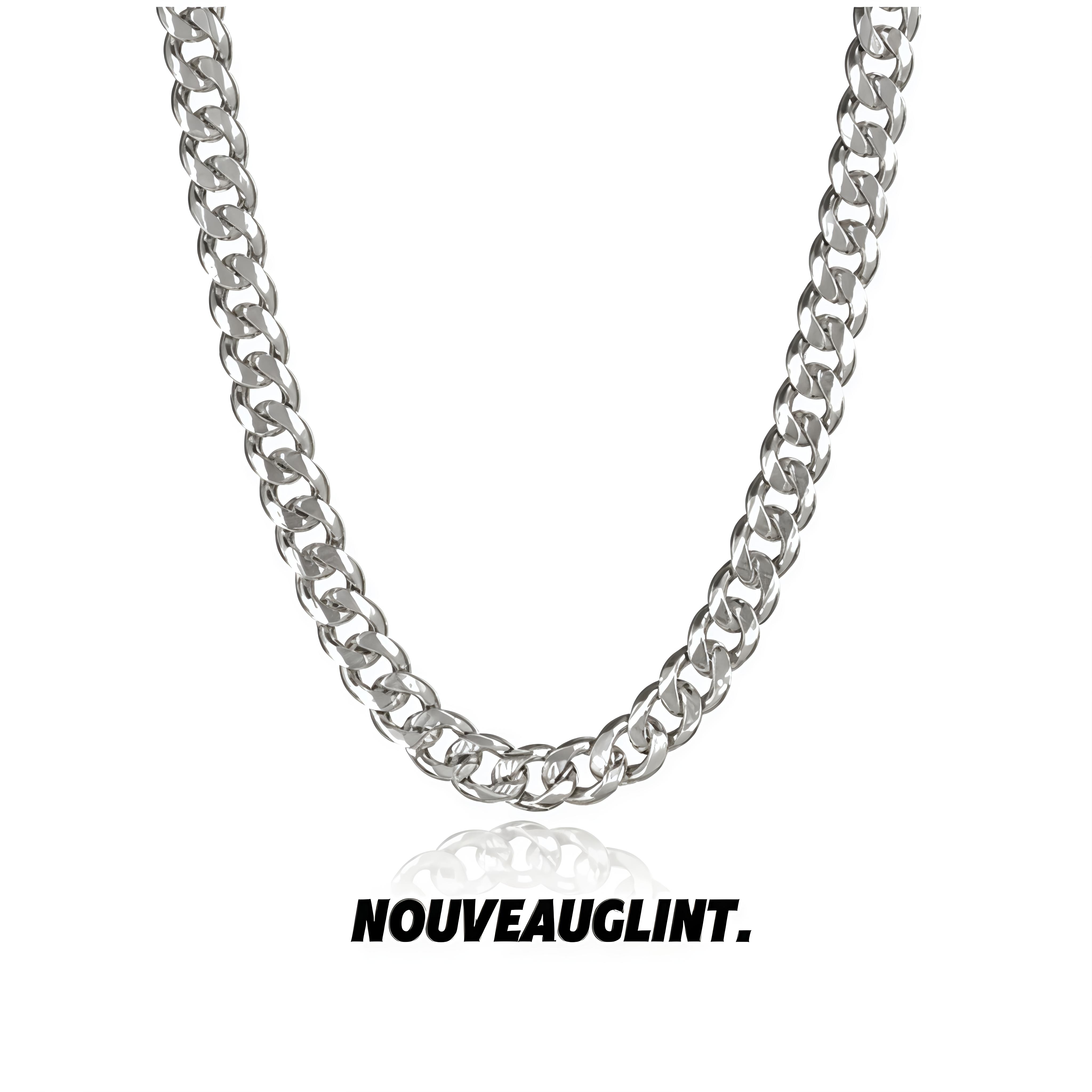 NG时尚简约素链钛钢项链男款嘻哈潮流古巴链女高级感轻奢小众饰品