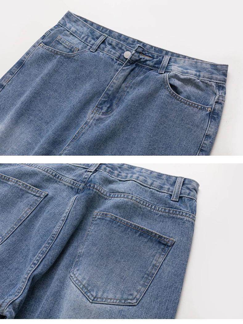 GENIOLAMODE AMERICAN VINTAGE BLUE JEANS MENS SPRING 2024 NEW STRAIGHT-LEG SLIM CASUAL PANTS