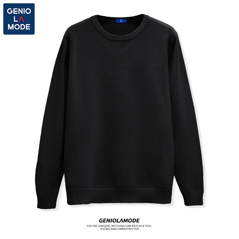 GENIOLAMODE TURTLENECK SWEATER MENS AUTUMN|WINTER KHAKI KNIT LAYER CREW NECK BASE LAYER