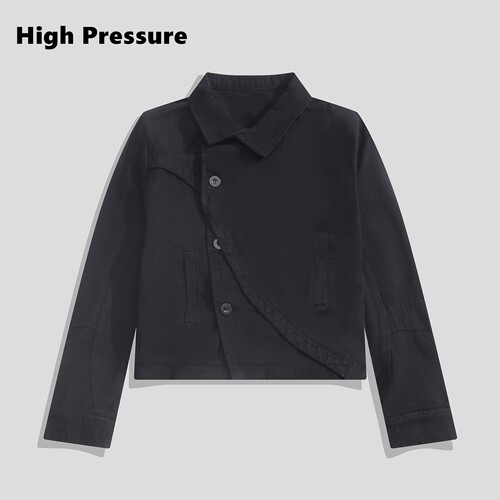 High Pressure美式复古不规则高级感击剑道服上衣男牛仔夹克外套