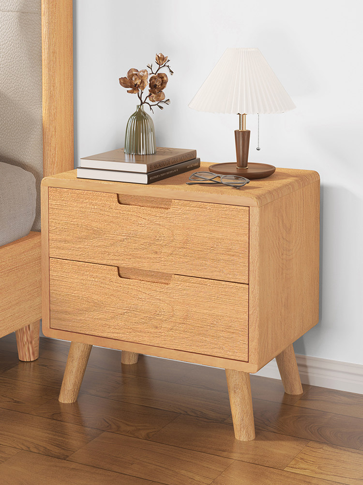纯实木床头柜家用卧室橡木2025新款小型床边柜子收纳原木色烤漆全,住宅家具,床头柜,淘宝优惠券,粉丝福利购,淘宝优惠卷