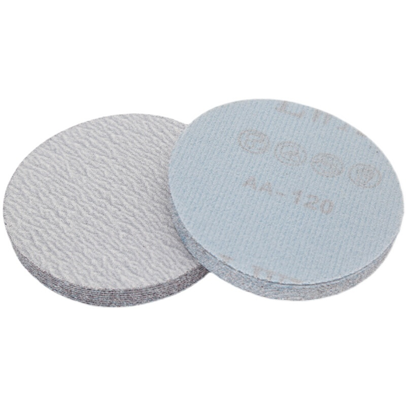 圆形植绒白砂纸2寸3寸4寸5寸7寸木工干磨砂纸片角磨机自粘打磨片