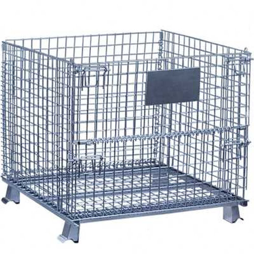 极速可折叠仓储笼铁笼子分拣框储物D网格蝴蝶笼周转箱带轮仓库笼