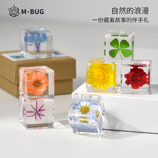 鲜花文创礼品琥珀真花冰封系列摆件送同学朋友生日礼物节日伴手礼