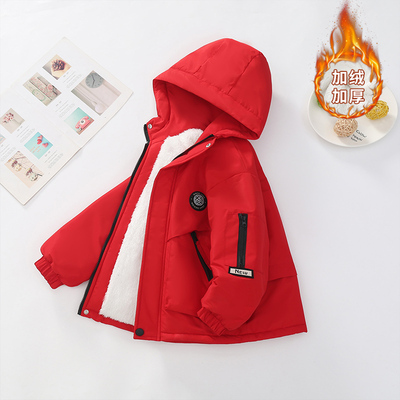 儿童加棉户外冲锋衣软壳2025秋冬男童防风加绒外套中大童上衣3-15