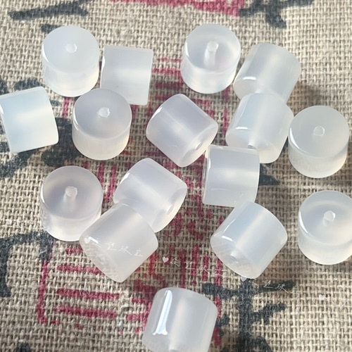 9*10mm天然白玛瑙直切桶珠散珠 无孔直筒珠diy手工串珠饰品配件