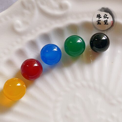 2-14mm天然玛瑙无孔圆珠 镶嵌材料 配珠饰品配件玛瑙美甲贴片