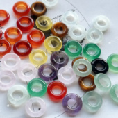 12mm天然粉晶水泡圈 新疆白玉圆圈虎眼石圈圈古风吊坠材料圆环