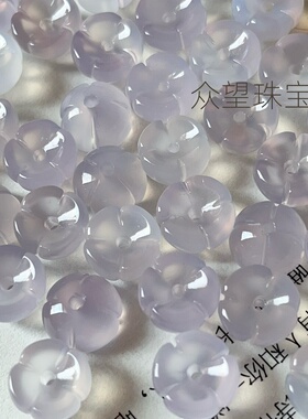 约7*11mm天然浅紫色玛瑙桂花 花托吊坠diy手链项链耳环配饰