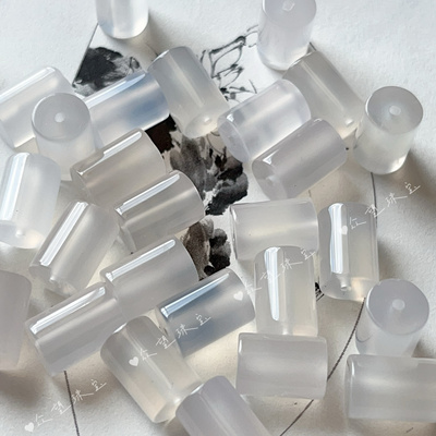 天然白玛瑙圆管 8*12mm管珠散珠手链项链耳坠半成品diy手工饰品