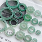 25mm天然绿东陵圆环 东陵玉甜甜圈绿色玉石圈圈平安扣diy配件