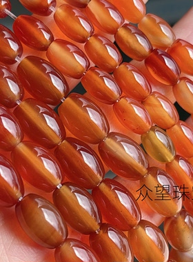 天然俏色玛瑙红米珠 散珠手工串珠diy手链耳环项链饰品配件
