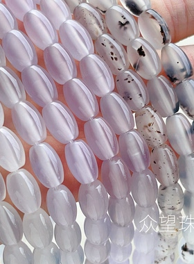 天然白玛瑙米珠串珠散珠子diy饰品路路通手链项链半成品