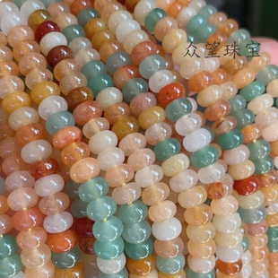 天然金丝玉东陵玉混穿隔珠散珠diy手串项链锁骨链饰品配件材料