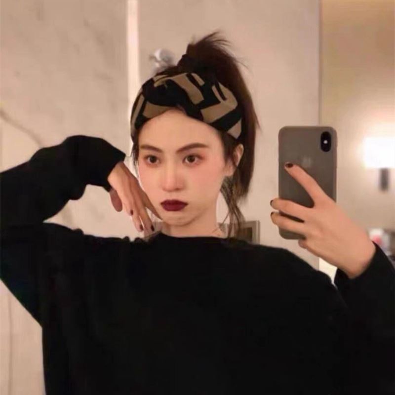 韩国复古简约秋冬撞色毛线宽边交